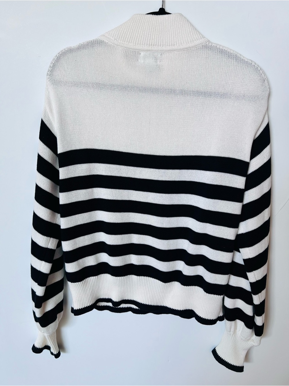 J Crew Striped half-zip sweater with pearl zipper - Picture 6 of 8